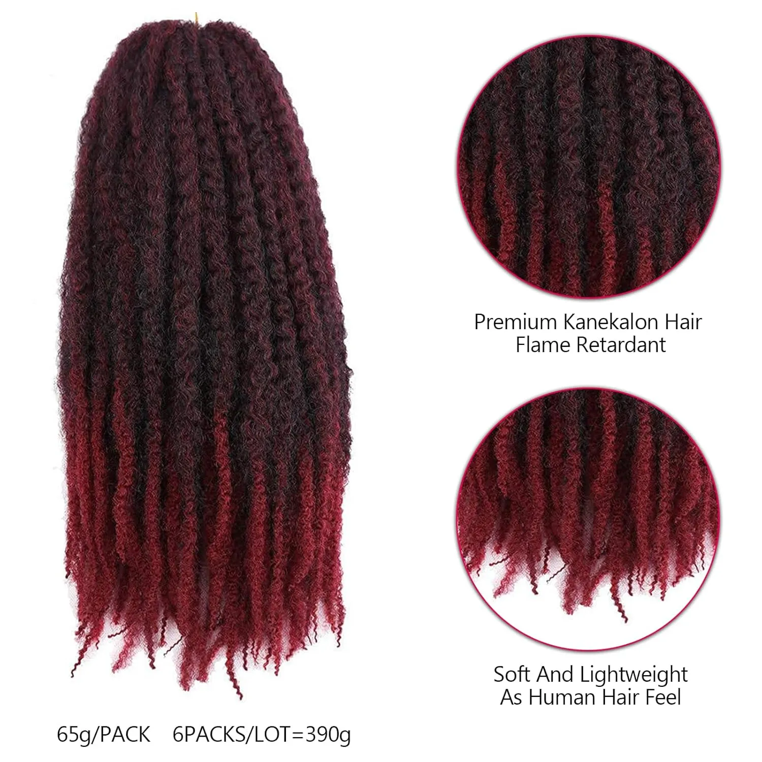 Marley Twist Braiding Hair – Cuban Twist Hair Extensions, Soft & Natural Marley Hair for Marley Twist StylesFor Faux Locs, Spring Twist Hair, Butterfly Locs (18inch, T-Bug)