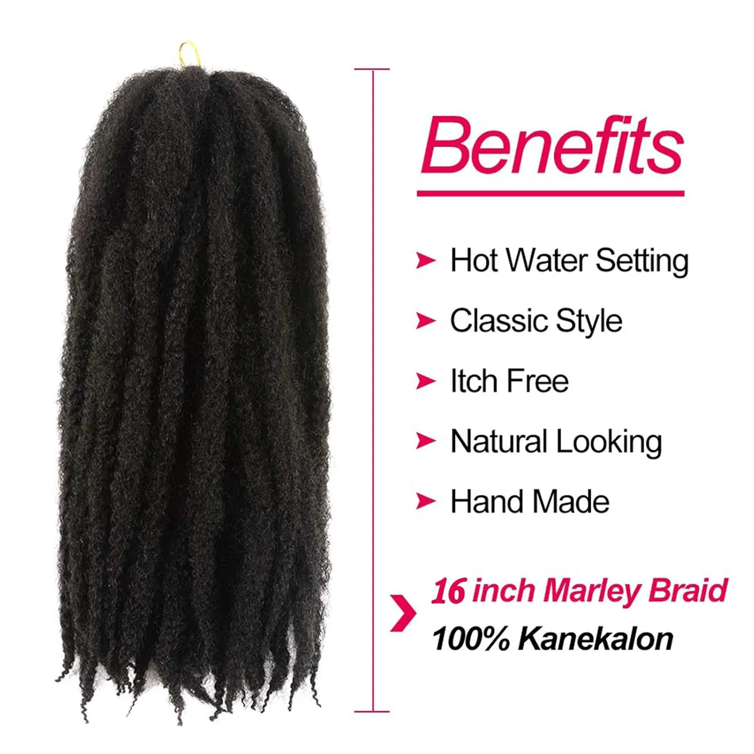 Marley Twist Braiding Hair – Cuban Twist Hair Extensions, Soft & Natural Marley Hair for Marley Twist StylesFor Faux Locs, Spring Twist Hair, Butterfly Locs(16inch, 4#)