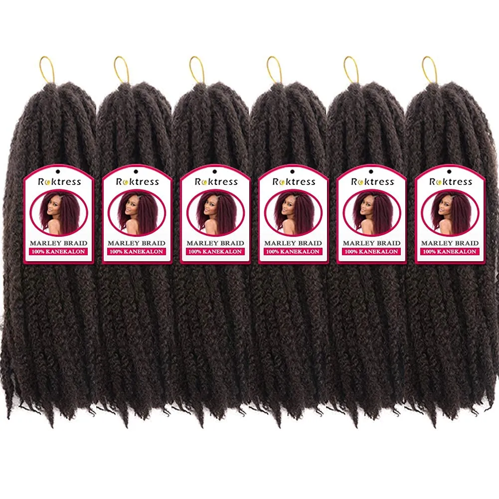 Marley Twist Braiding Hair – Cuban Twist Hair Extensions, Soft & Natural Marley Hair for Marley Twist StylesFor Faux Locs, Spring Twist Hair, Butterfly Locs(16inch, 4#)