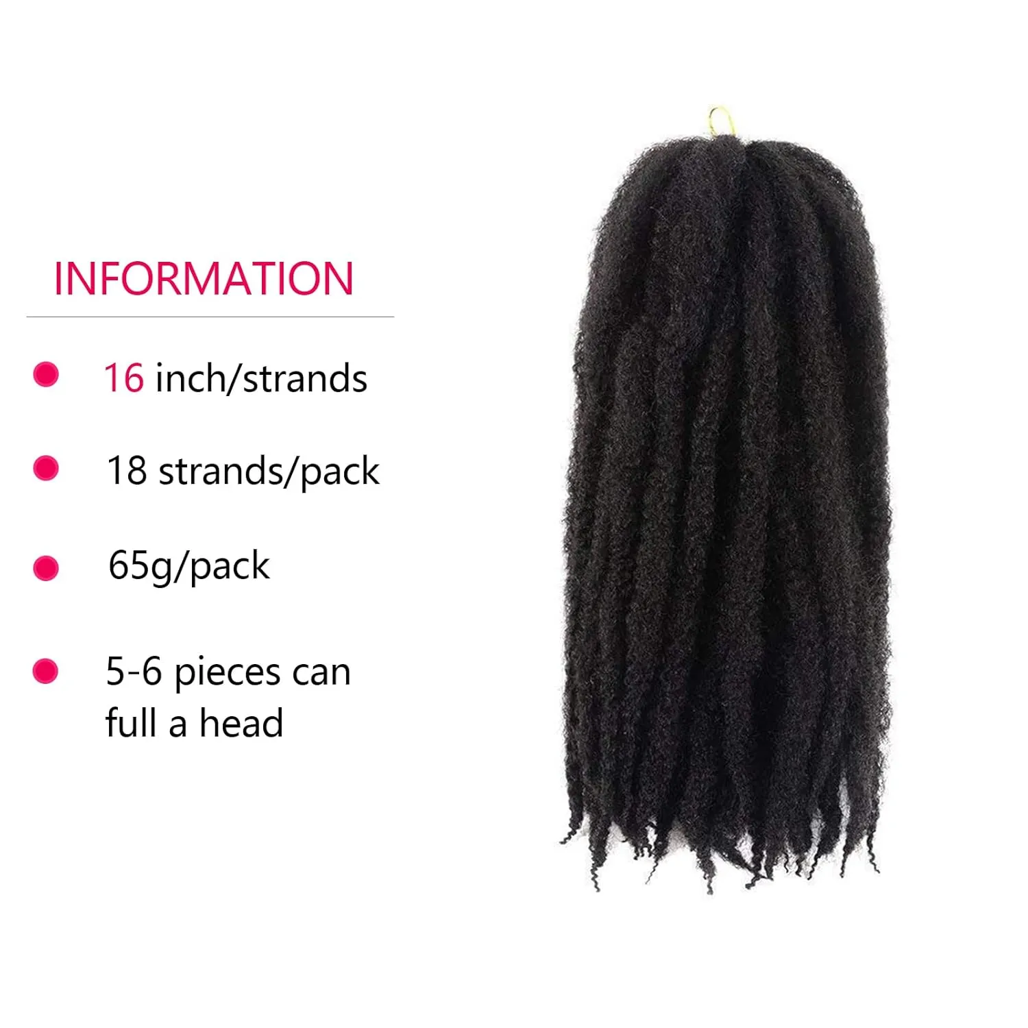 Marley Twist Braiding Hair – Cuban Twist Hair Extensions, Soft & Natural Marley Hair for Marley Twist StylesFor Faux Locs, Spring Twist Hair, Butterfly Locs(16inch, 4#)