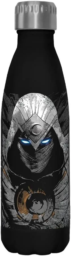 Marvel MKnight Torso Black 17 oz Stainless Steel Water Bottle, 17 Ounce, Multicolored