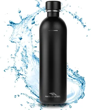 MATE OF STEEL® Plastic Free 35oz Bottle for Sodastream Terra, Fizzi,Art - Dishwasher Safe Leak-Proof Metal Stainless Steel Water Bottle - Replacement Bottles for Soda Stream