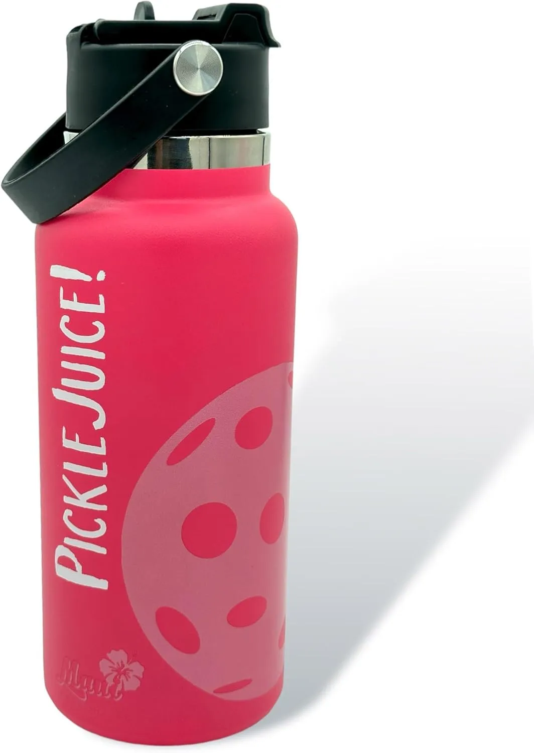 MAUI PICKLEBALL CO.™ Pickleball Water Bottle 32oz Best Pickleball Accessories Insulated Stainless Steel Water Bottle Funny PickleBall Gift Unique Sip/Straw Lid and Carry Handle