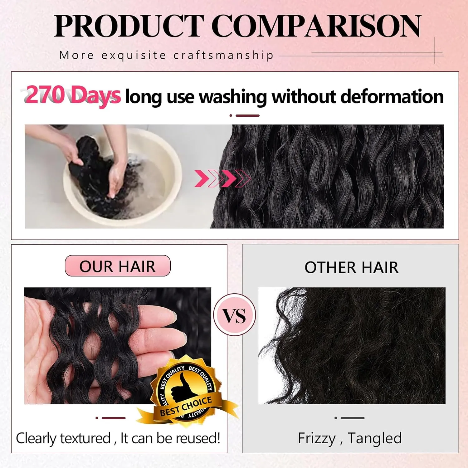 Meepo Curly Ponytail Hair Extensions Synthetic Water Wave Long Drawstring Ponytail Human Hair Feeling For Women With 2 Clips In Ombre Thick Ponytail Natural Looking Hairpiece 30 Inch(#MT/BUG)