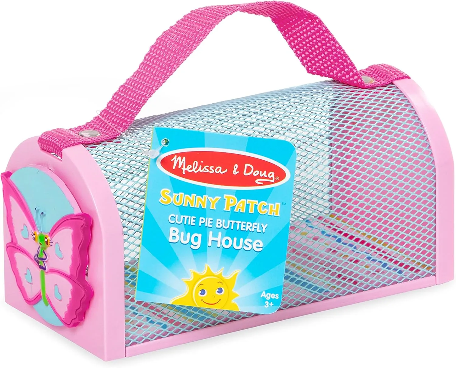 Melissa & Doug Sunny Patch Cutie Pie Butterfly Bug House Toy for 3  years With Carrying Handle and Easy-Access Door