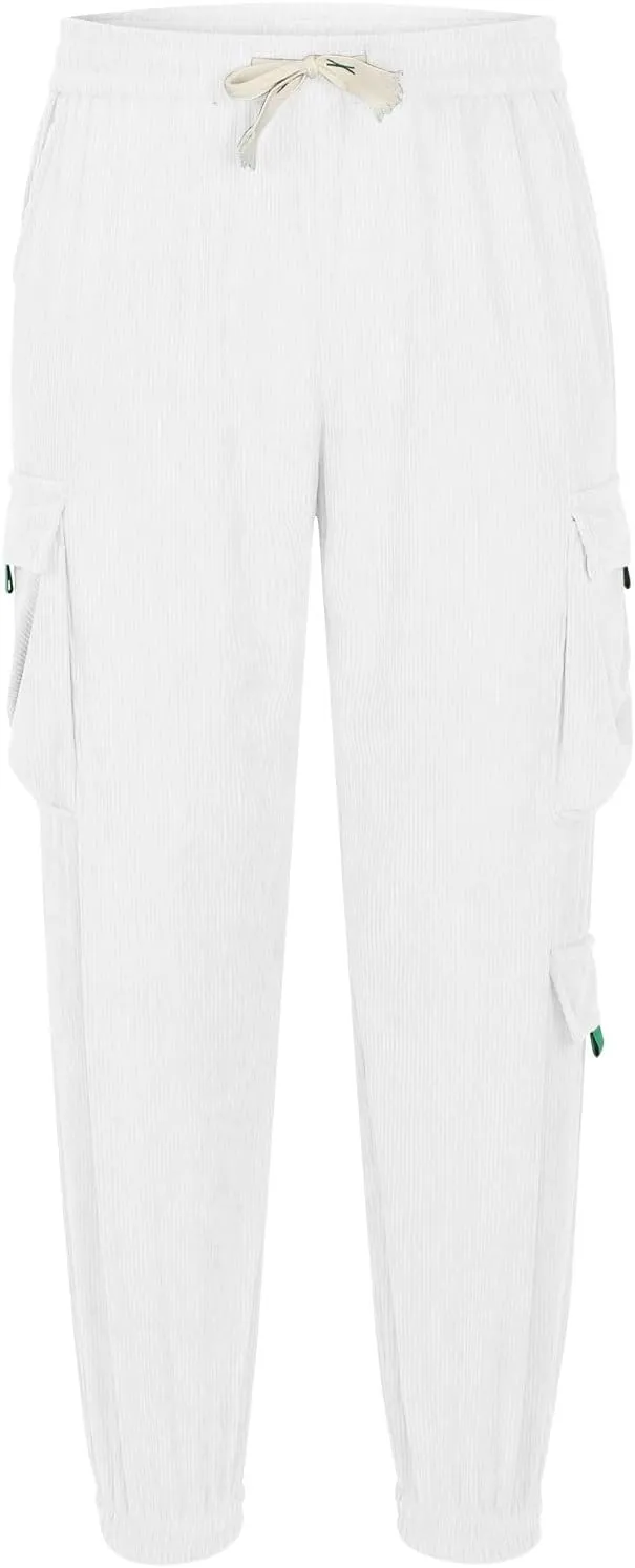 Mens Cargo Pants Drastring Casual Athletic Pants for Men Training Running Sports Joggers with Pocket Trendy Spring