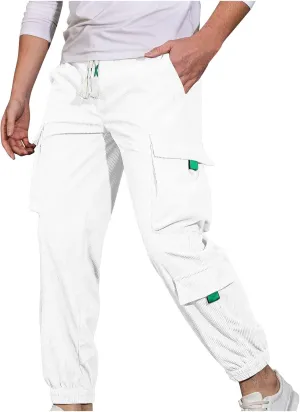 Mens Cargo Pants Drastring Casual Athletic Pants for Men Training Running Sports Joggers with Pocket Trendy Spring