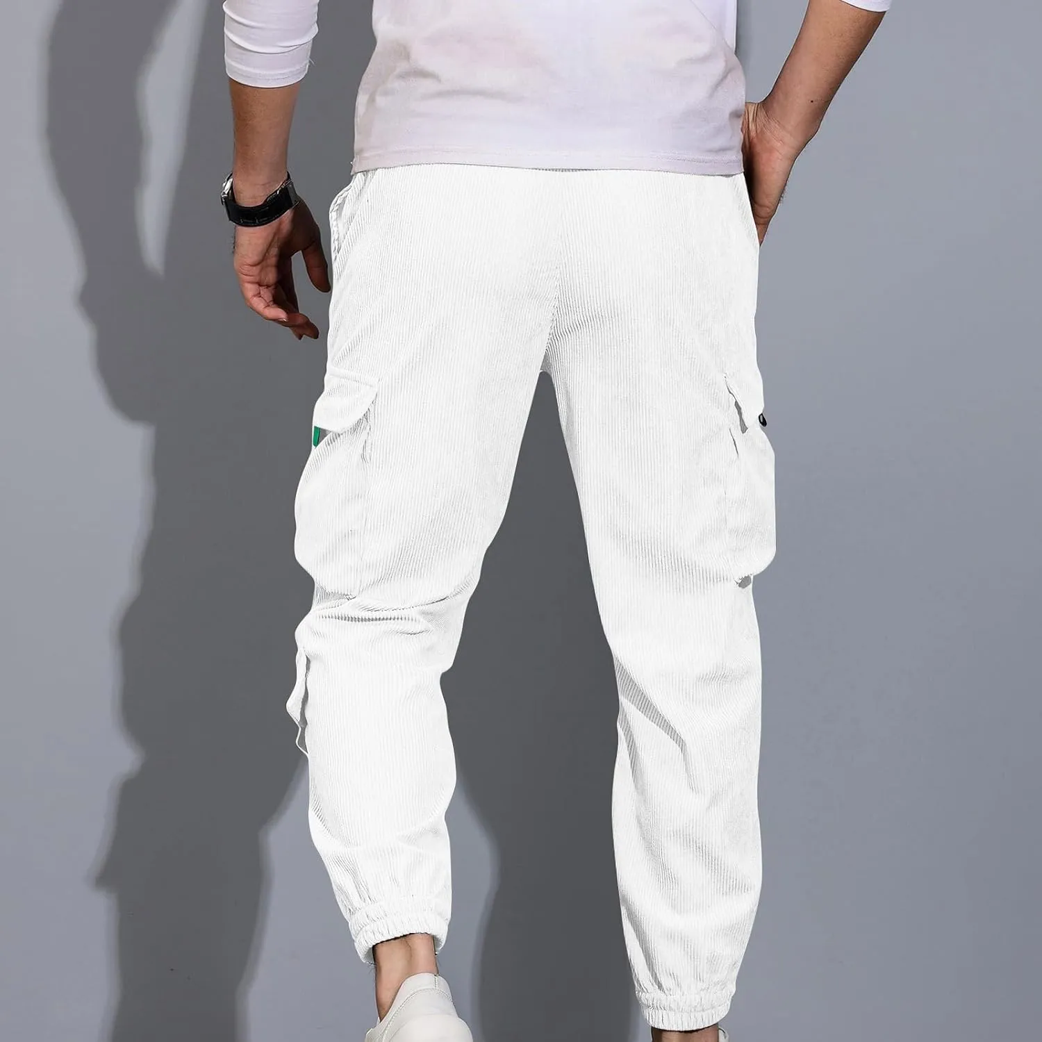 Mens Cargo Pants Drastring Casual Athletic Pants for Men Training Running Sports Joggers with Pocket Trendy Spring