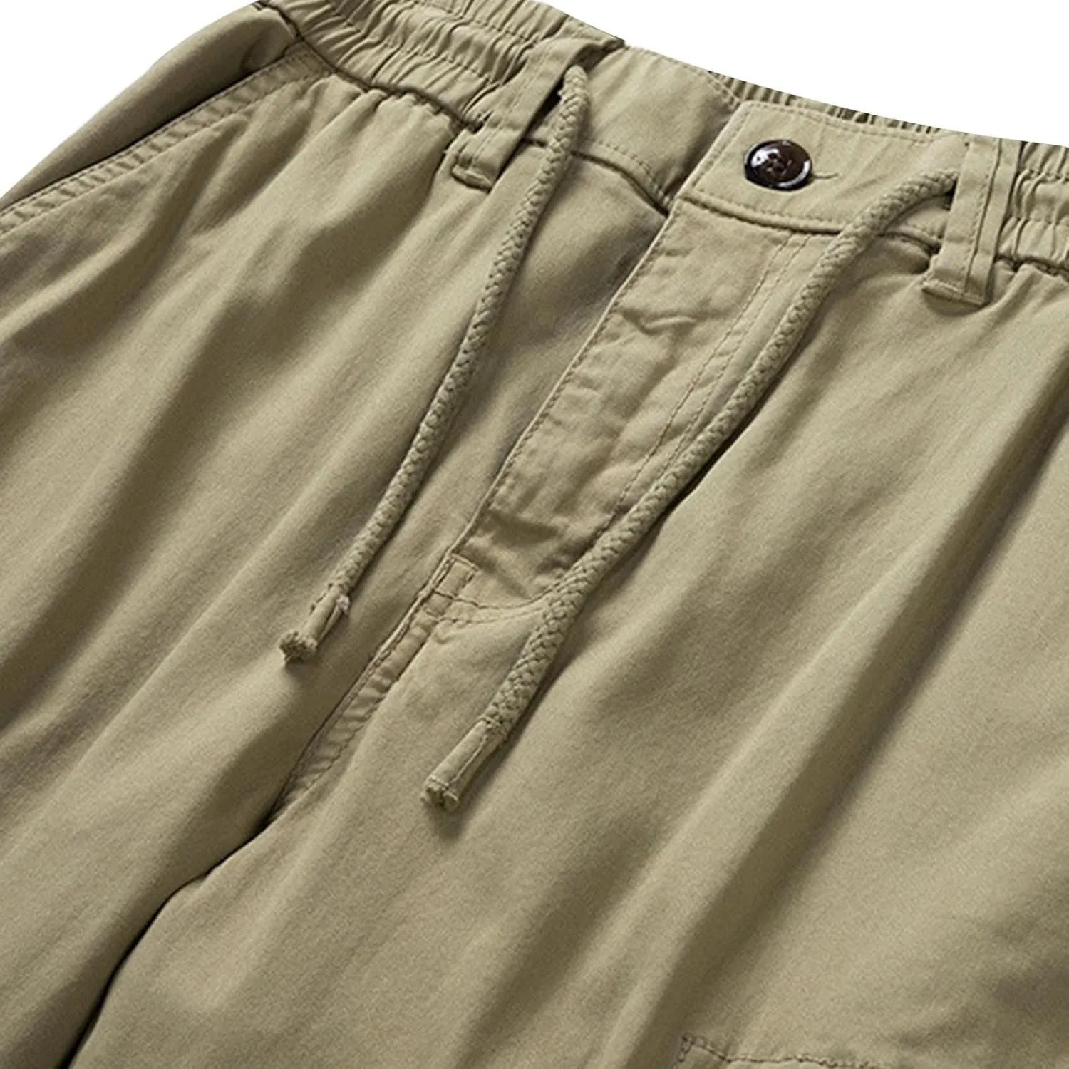 Men's Cargo Pants Elastic Waist Stretch Tactical Joggers for Men Outdoor Work Athletic Casual Pants with Pockets