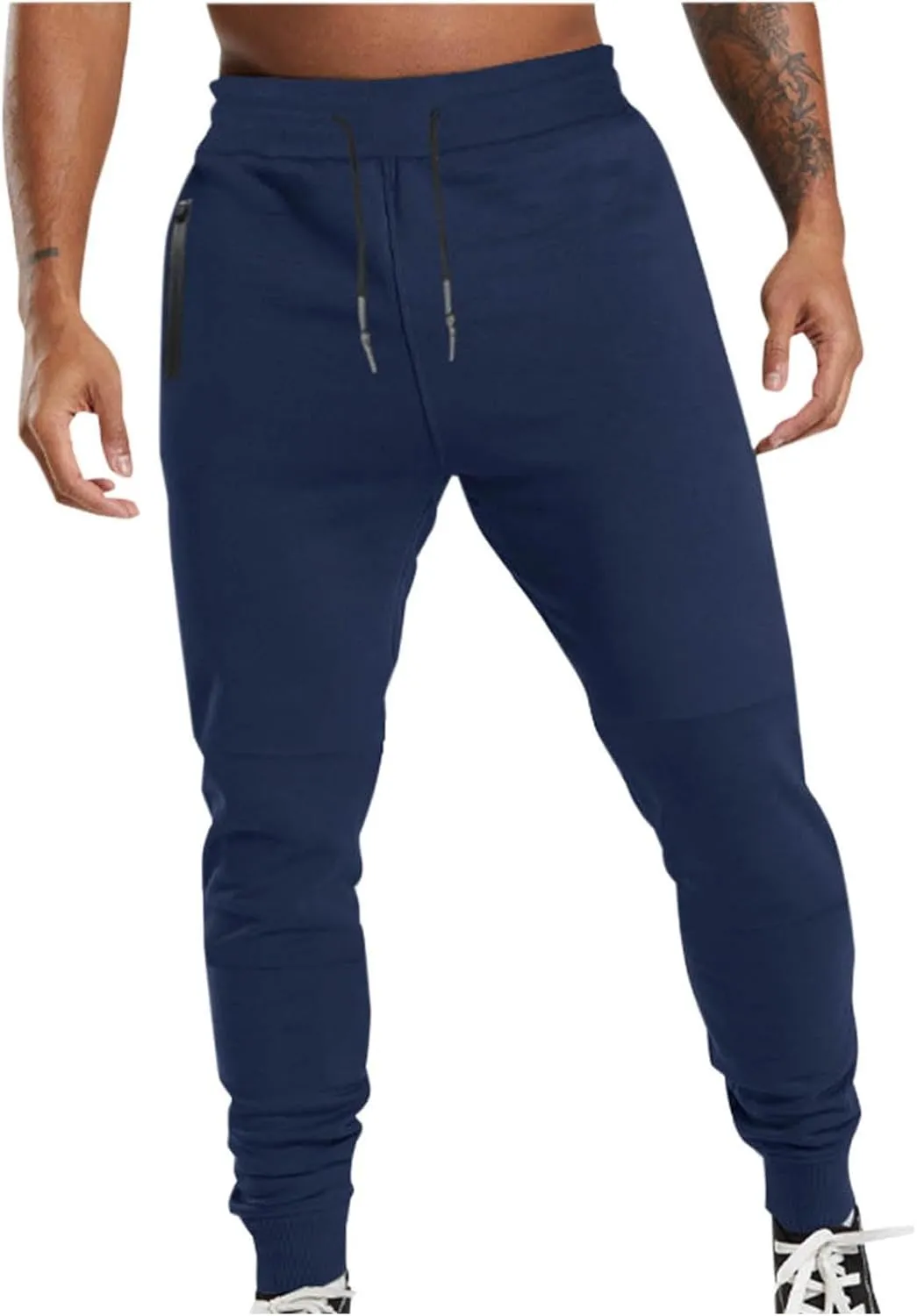 Mens Jogger Pants Gym Slim Fit Elastic Waist Drawstring Sweatpants with Pocket Athletic Pants for Training Running