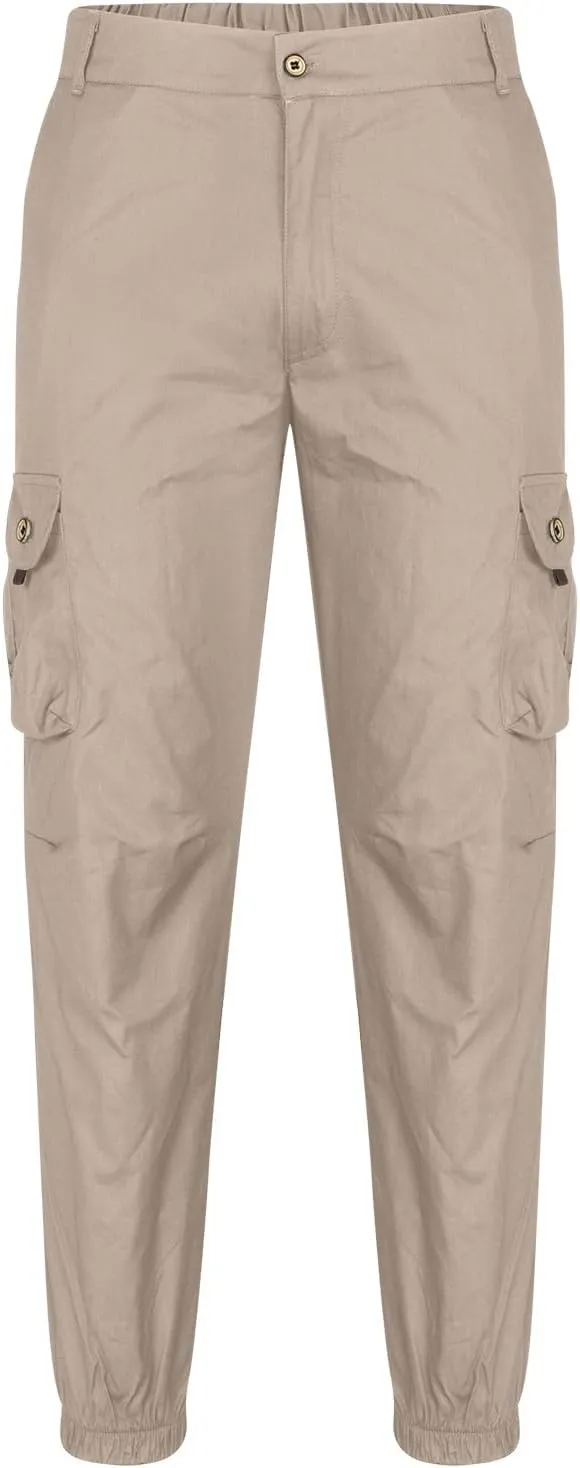 Men's Waterproof Hiking Pants Slim Fit Lightweight Cargo Joggers Stretch Quick Dry Outdoor Pants with Pockets