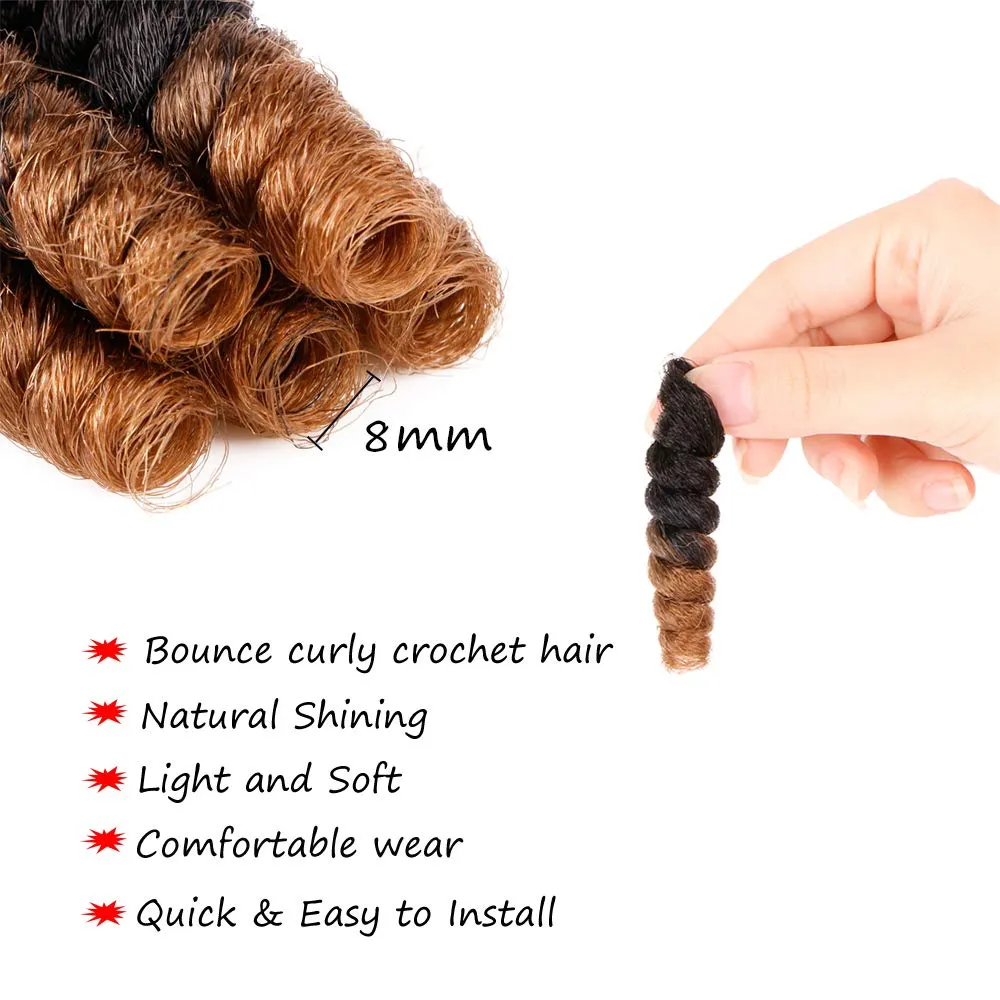 MIMAN 3 Packs 10 Inch Short Curly Crochet Hair for Black Women 8MM Spiral Curls Crochet Braids Synthetic Hair Extensions for Women DIY Mohawk Afro Braided Hairstyle (Black to Brown)