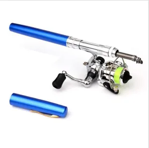 Mini Fishing Rod Pen Portable Telescopic carbon Fishing Pole Travel Pocket Sea Rods   Spinning Fishing Reel,1M/1.4M