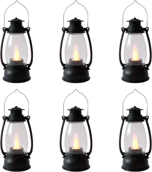 Mini Lanterns 12-Pcs LED Small Lanterns Decorative Indoor Outdoor Hanging Lantern Decorative Candle Lanterns Farmhouse Decor for Weddings Western Camping Party Halloween Christmas Decorations