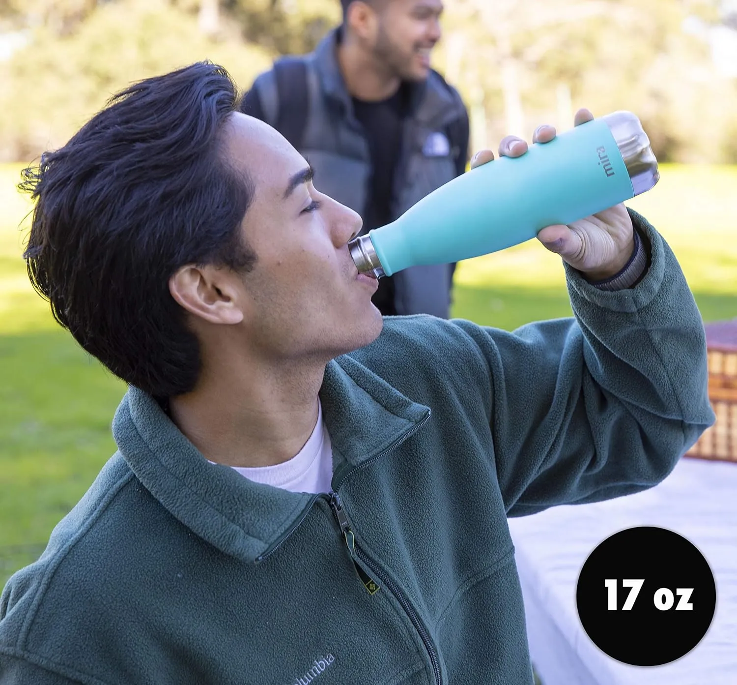MIRA 17 oz Insulated Water Bottle - Stainless Steel Cola Shape Thermos - Double Wall Hot & Cold Flask (24Hr Cold/12Hr Hot) - Iris