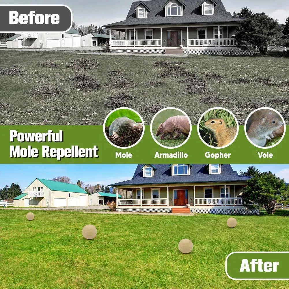Mole Repellent for Lawns, Gopher Repellent Outdoor, Moles Control, Vole Repellant Groundhog Repellant for Your Lawn and Garden 8-Pack