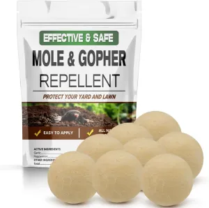 Mole Repellent, Gopher Repellent, Vole Repellant Outdoor, Moles Deterrent for Lawn, Mole Control, Groundhog Repellents, Garden Armadillo Repellant, Keep Mole and Vole Out of Your Yard-8P