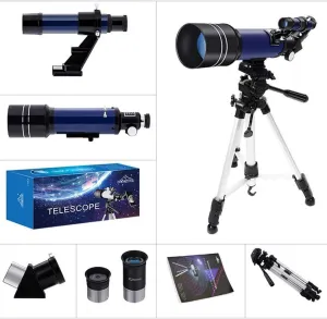 Monoculars Telescope High Power Telescope for Kids&Beginners,70mm Astronomy Refractor Telescope with Adjustable Tripod,Travel Telescope with Carry Bag, Phone Adapter and Wireless Remote Binoculars