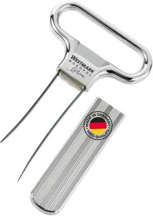 Monopol Westmark Germany Steel Two-Prong Cork Puller with Cover (Silver Satin)