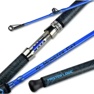 Monster Catfish Rod, 1 Piece 7’ Glow in The Dark Catfishing Casting Rods Durable S-Glass and Carbon Graphite Catfish Fishing Pole Super Grip with EVA Foam Medium Heavy