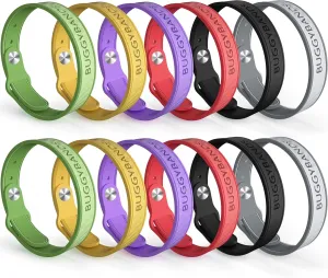 Mosquito Repellent Bracelets, 18 Pack Silicone Mosquito Repellent Bands with DEET Free, Natural & Waterproof Bug Wristbands for Kids and Adults, Outdoor Traveling Protection