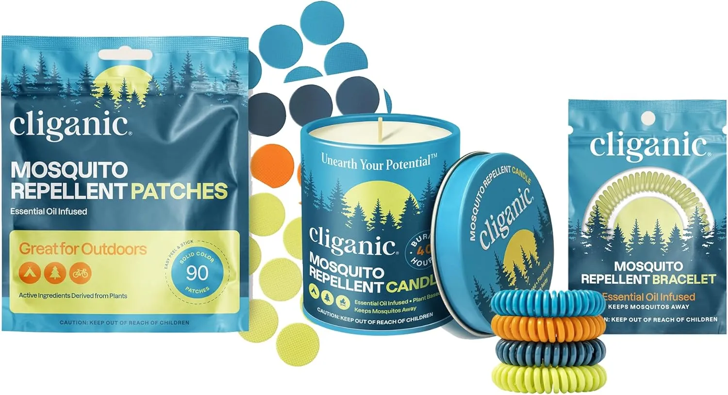 Mosquito Repellent Bundle - Bracelets, Patches & Candle