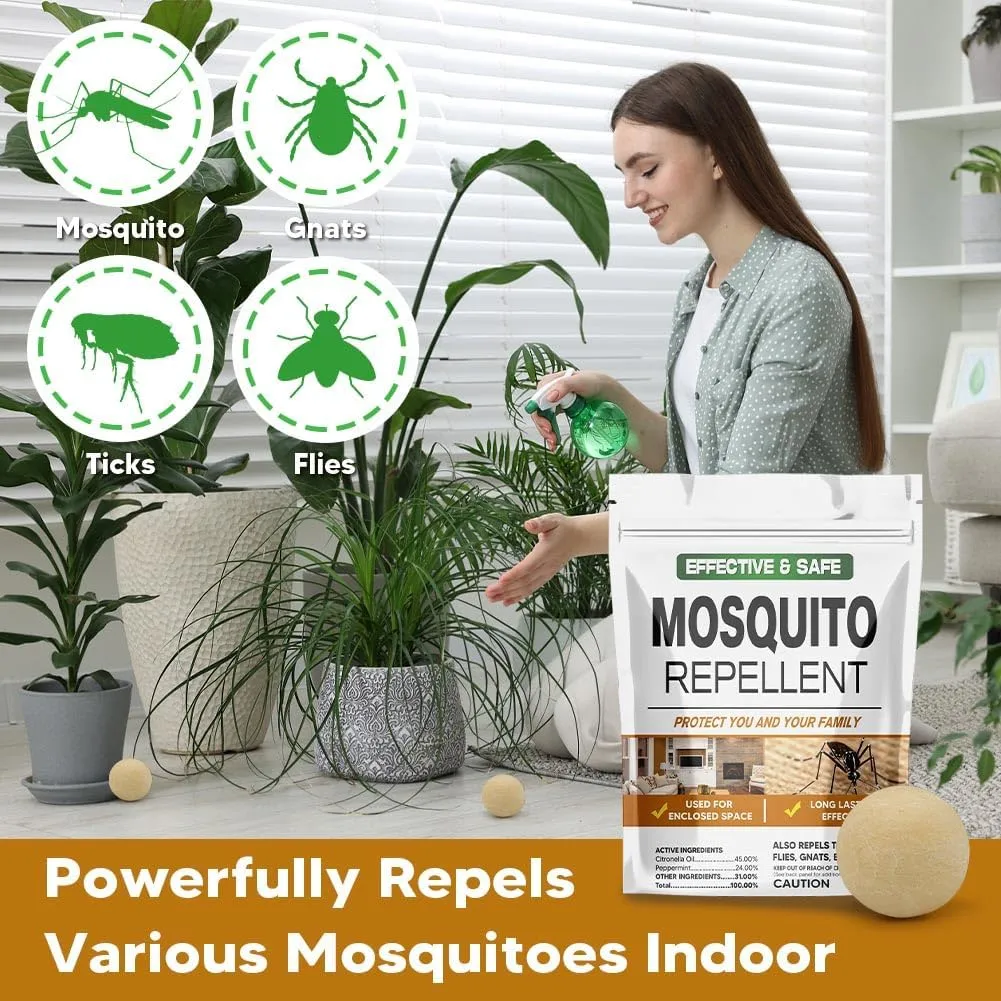 Mosquito Repellent for Patio, Indoor Mosquito Repellent Balls, Mosquito Control for Garage, Outdoor Yard Mosquitoes Deterrent, Mosquitoes Repellant for Room, Keep Mosquito Away for Travel-8P