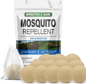 Mosquito Repellent Outdoor Patio, Mosquito Repellent Balls, Mosquitoes Deterrent for Yard, Outdoor Mosquito Control, Mosquito Repellant for Room/Travel/Camping/Garage, Keep Mosquito Away-12P
