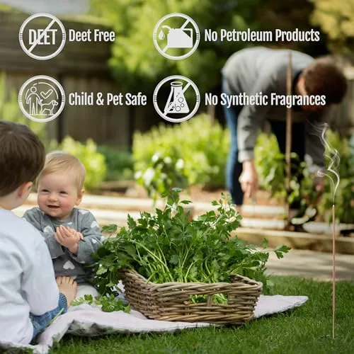 Mosquito Repellent Outdoor Patio Sticks-100pcs Citronella Bug Repellent Candles for Camping & Gnats