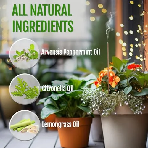 Mosquito Repellent Outdoor Patio Sticks-100pcs Citronella Bug Repellent Candles for Camping & Gnats