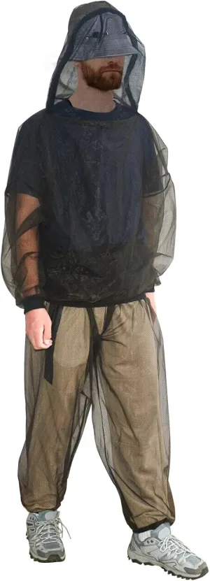 Mosquito Suit - Net Pants & Jacket with Hood - Mesh Bug Suit for Outdoor Protection from Flies, Gnats, No-See-Ums & Midges - Mosquito Clothing for Men & Women with Carrybag, XL Size