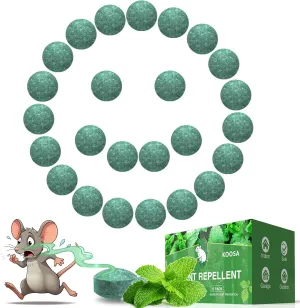 Mouse Rodent Repellent, 25 Pack Peppermint Oil Mouse Repellent Balls for Rats Mice Deterrent, Natural Mouse Traps for Indoor Outdoor Use, Keep Rodents Away from Garden and Home, Family & Pet Safe
