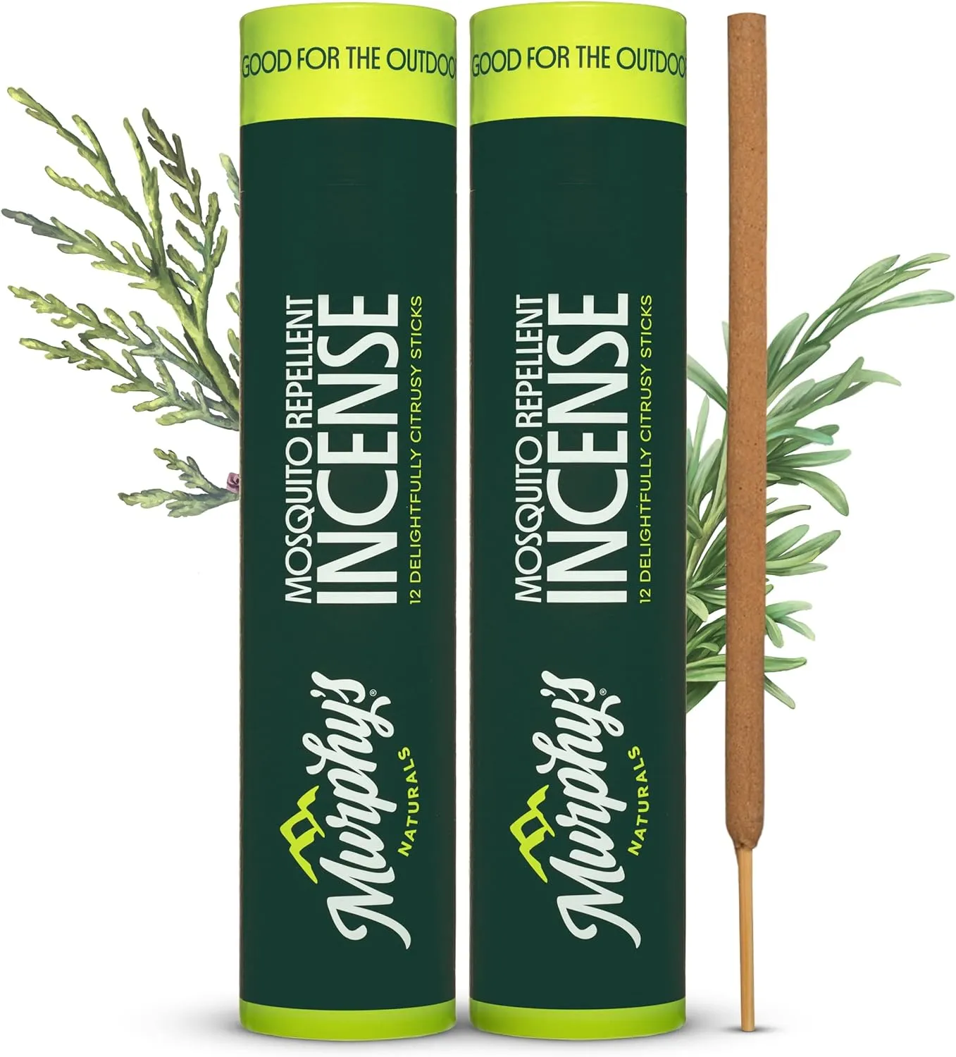 Murphy’s Naturals Mosquito Repellent Incense Sticks, 24 Count, DEET Free Insect Repellent with Citronella for Outdoor Yard, 2.5  Hours per Stick