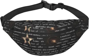 Mysterious Text Men'S And Women'S Waist Pack, Crossbody Bag With Adjustable Belt For Running, Traveling, Sports, Hiking
