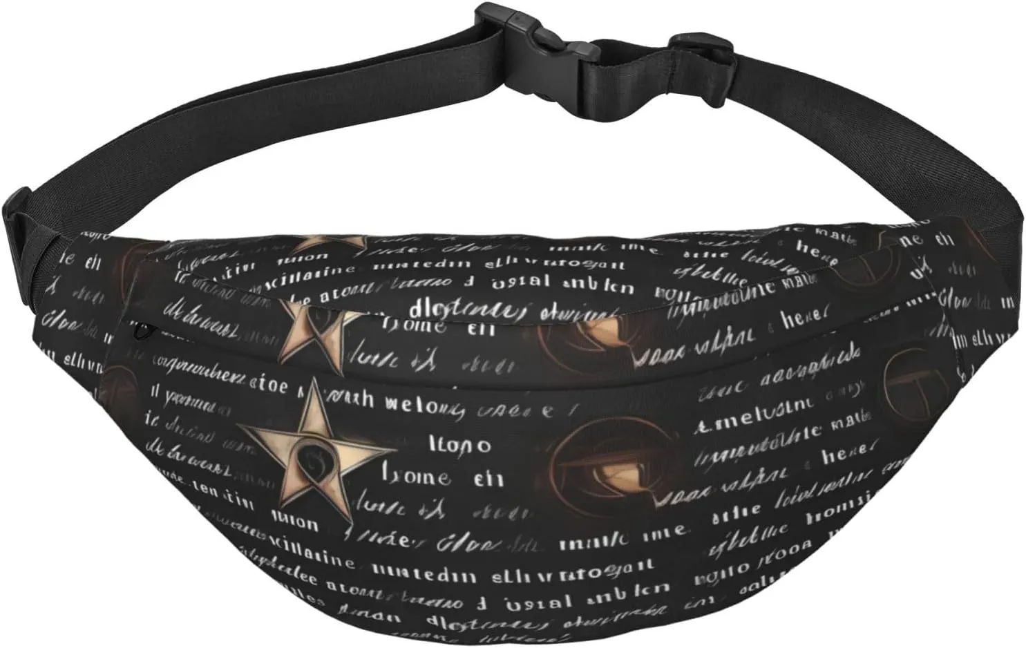 Mysterious Text Men'S And Women'S Waist Pack, Crossbody Bag With Adjustable Belt For Running, Traveling, Sports, Hiking