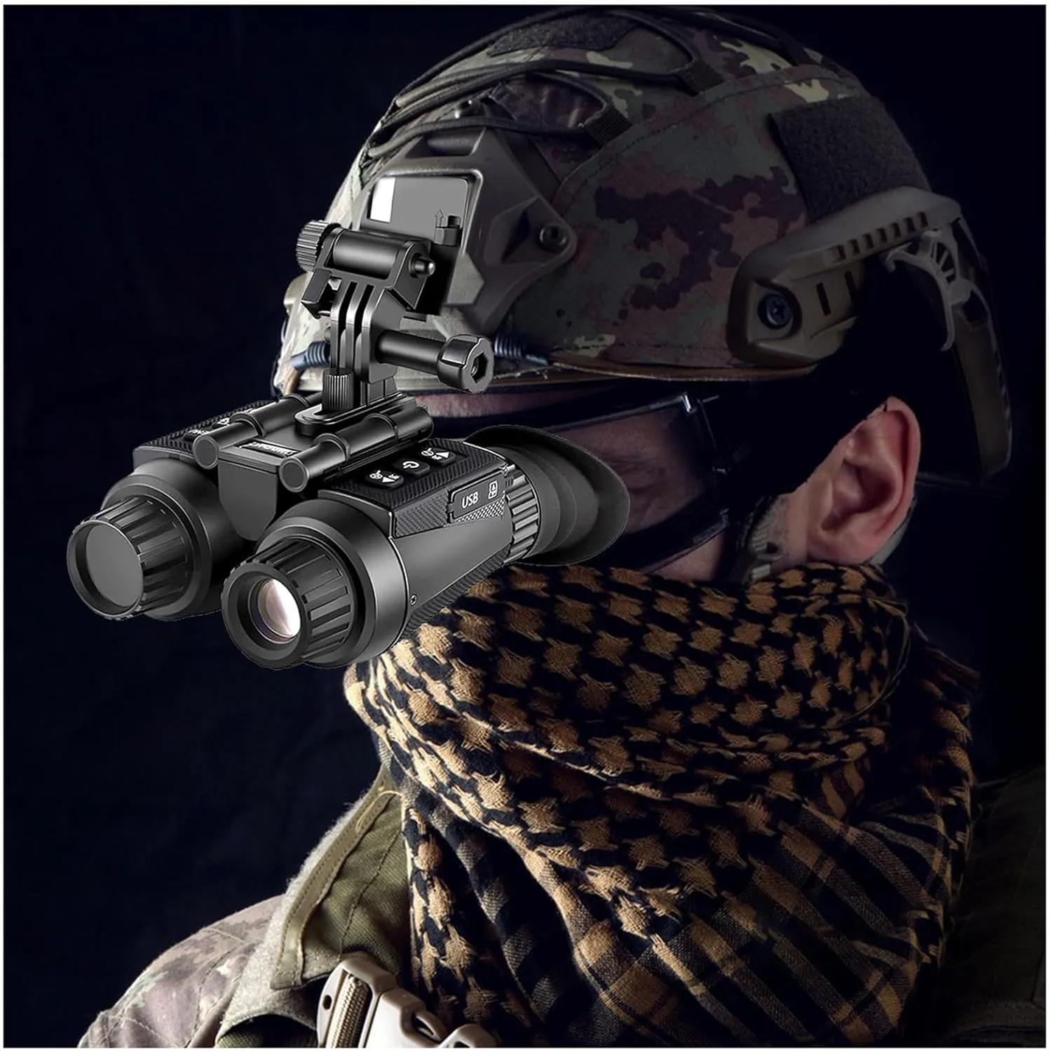 Naked-Eye 3D Night Vision Binoculars for Adults, Night Vision Goggles Head-Mounted,8X Digital Zoom for Camping,Digital Infrared Binoculars with Camera, 4K Video & 36MP Image,