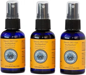 Nantucket Spider Natural Insect Repellent Spray for People | Long-Lasting Protection Against Mosquitoes, Biting Flies, & No-See-Ums | Deet Free Organic Essential Oil Bug Spray | 02 fl oz - Pack of 03