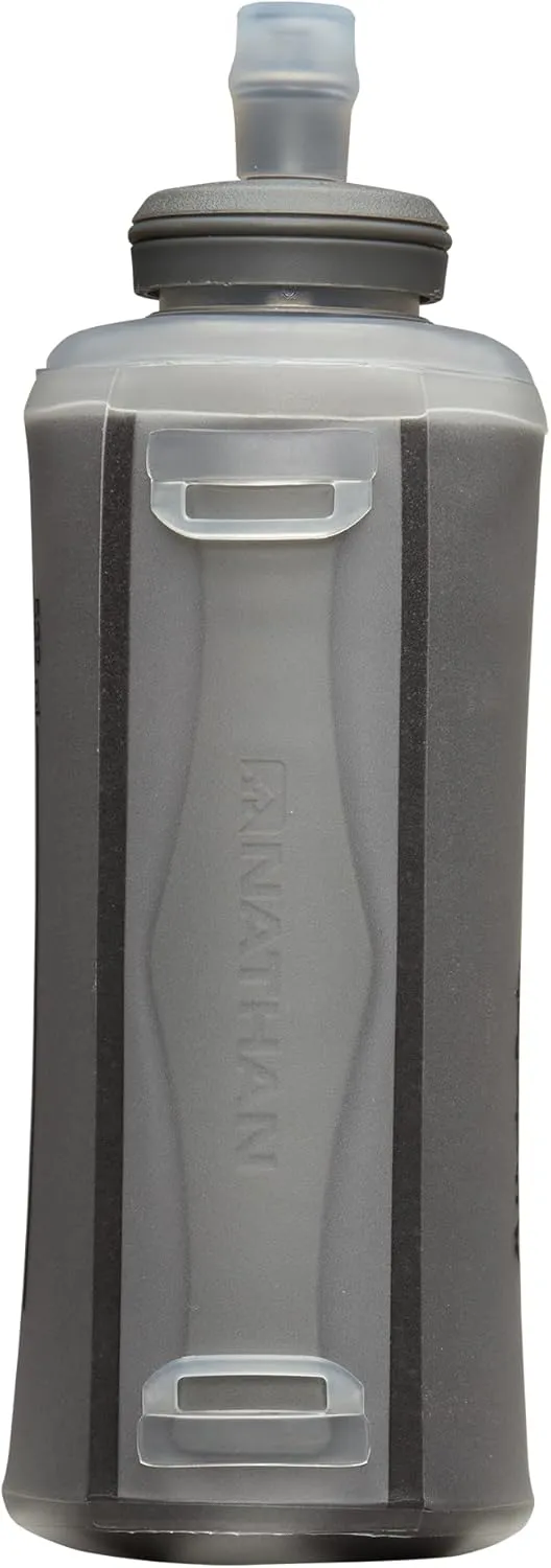 Nathan Handheld Soft Flask 18oz - Exo-Draw Insulated Collapsible Bottle - Grip-Free Strap & Rigid ExoSpine for Comfort/Support - Breathable Mesh Strap - Ideal Running/Hiking, Pinnacle, Sage Green