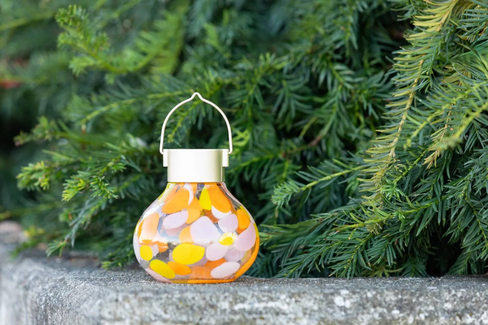 *NEW* Tea Lantern - 5" Glass Outdoor Solar Lantern - Mai Tai
