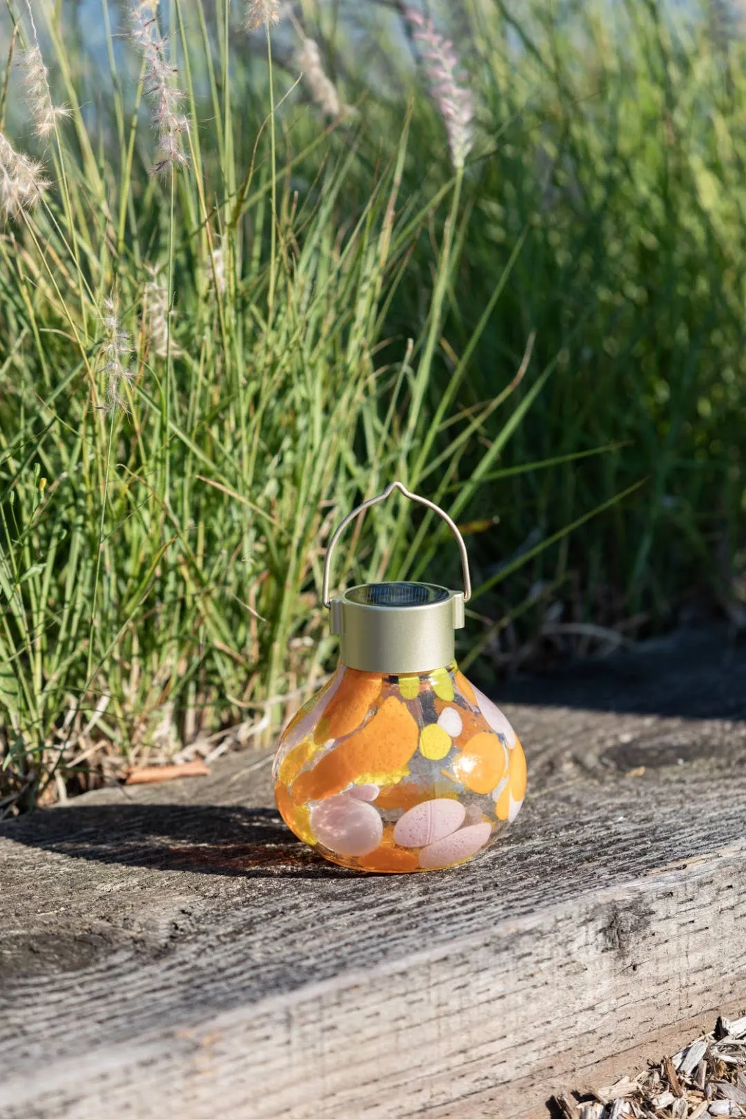 *NEW* Tea Lantern - 5" Glass Outdoor Solar Lantern - Mai Tai