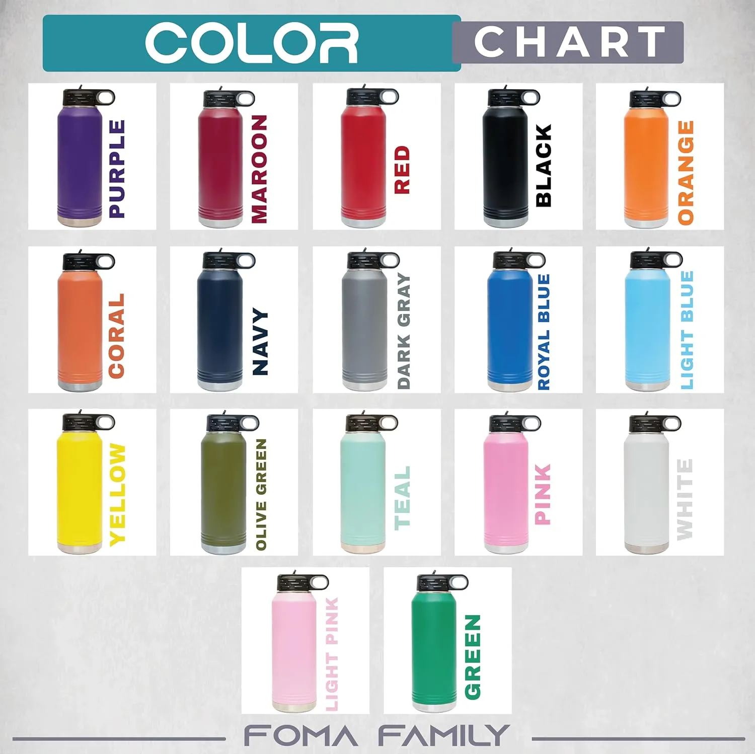 Next Day Shipping, Personalized Laser Engraved 12 20 32 40 oz Water Bottle with Name & Sport Logo, Stainless Steel Double Wall Vacuum Insulated with Lid and Straw Custom Water Bottle (Sport Chart 2)