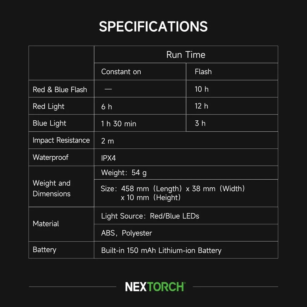NEXTORCH Rechargeable Running Lights for Runners, LED Slap Armband Light for Night Walking Safety, Cycling Jogging Camping Reflective Running Gear High Visibility Wristband Lights 1 Pack