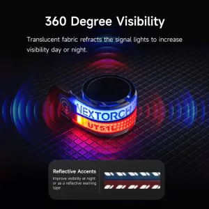 NEXTORCH Rechargeable Running Lights for Runners, LED Slap Armband Light for Night Walking Safety, Cycling Jogging Camping Reflective Running Gear High Visibility Wristband Lights 1 Pack