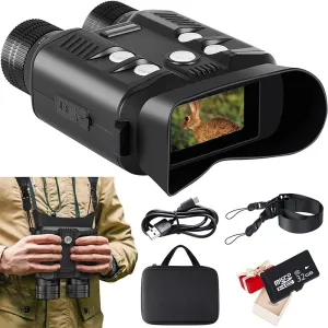 Night Vision Binoculars, 1080p Full HD Video 5X8 Infrared Zoom 1640 ft/500M Viewing Range Digital Night Vision Goggles with 3" LCD Screen Take HD Photos/Videos for Hunting Military Camping