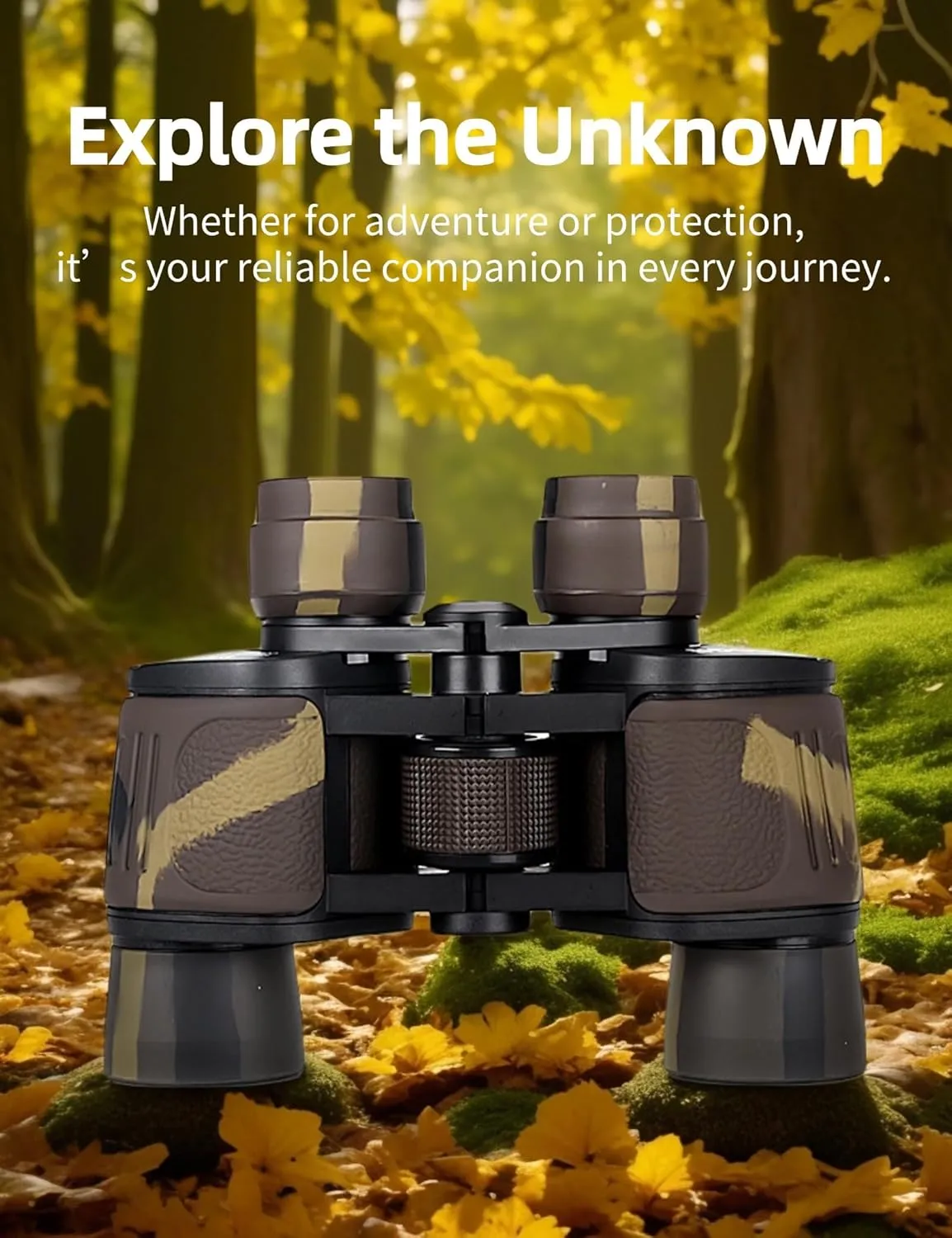 Night Vision Binoculars, 8x40 HD, Binoculars with Thermal Sensor for Outdoor Travel and Mini Portability (Brown Camouflage)