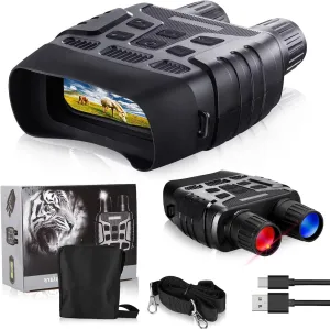 Night Vision Binoculars, Infrared Night Vision Goggles with HD Video and Photo Modes, 4X Digital Zoom, 32GB Card, Viewing from 984ft/300m for Camping & Surveillance
