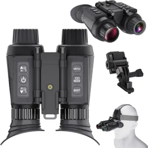 Night Vision Binoculars - NV8300 3D 4K Night Vision Goggles Helmet-Mounted with 32GB Memory Card, Waterproof Dustproof Night Vision Device for Adults