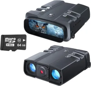 Night Vision Binoculars Telescope Infrared Camera 1920pX1080p 700m Range 4 Inch Display for Observation Hunting 64GB Card