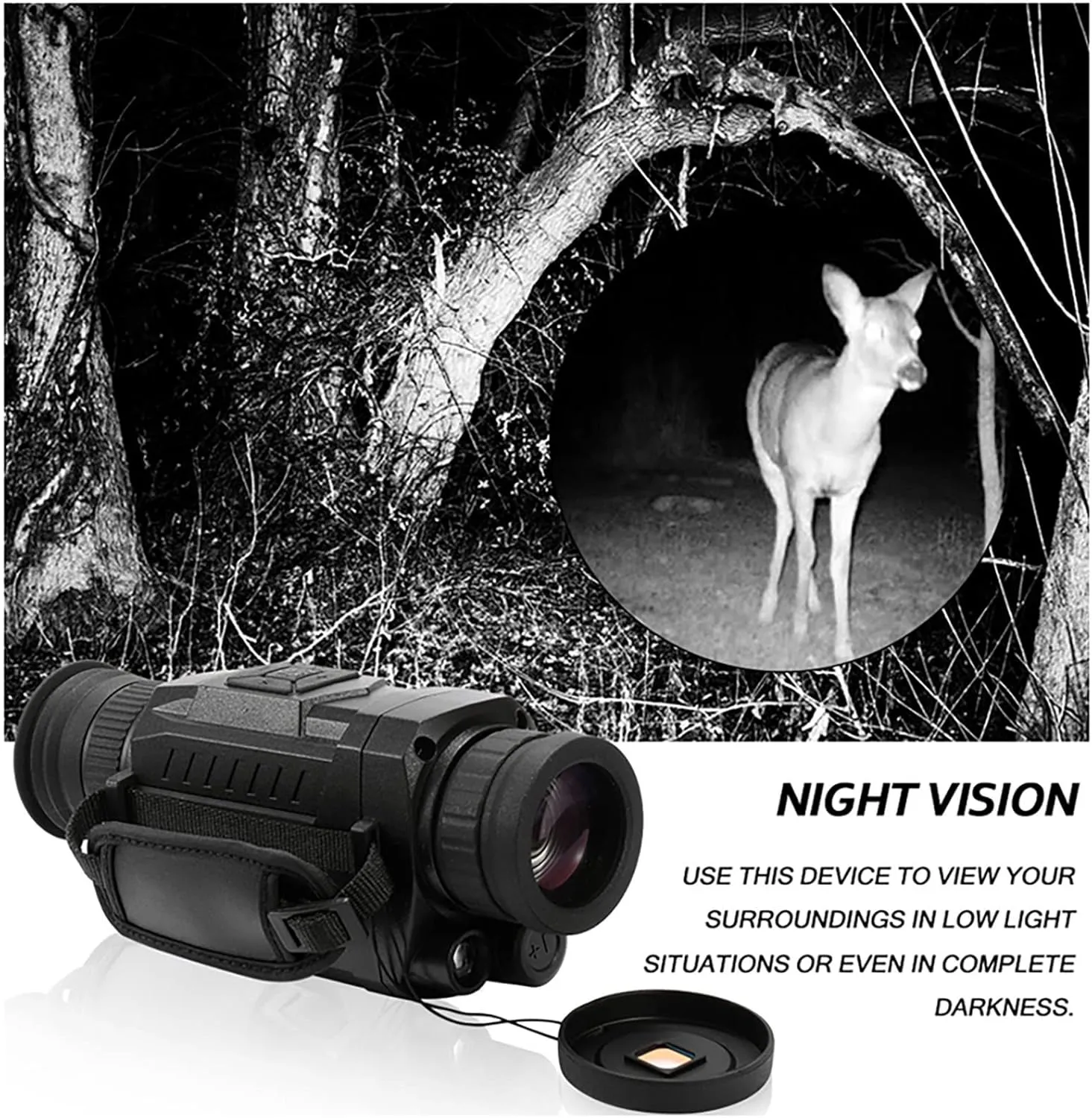 Night Vision Binoculars With 1.6" Viewing Screen, Digital Night Vision Goggles Up To 656ft/200m In 100% Darkness For Scientific Observation, Night Hunting, Outdoor Activities ( Color : Camouflage , Si