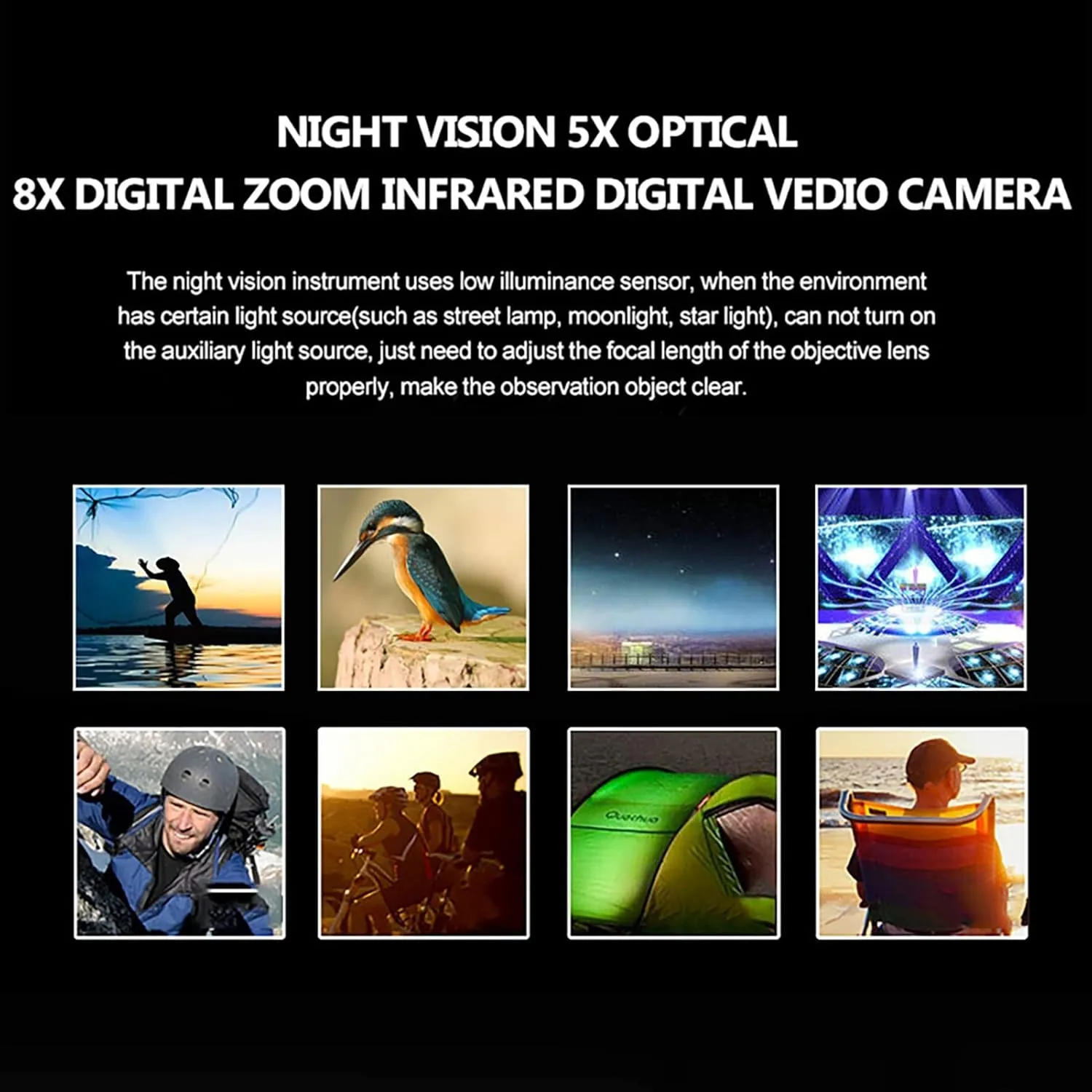 Night Vision Binoculars With 1.6" Viewing Screen, Digital Night Vision Goggles Up To 656ft/200m In 100% Darkness For Scientific Observation, Night Hunting, Outdoor Activities ( Color : Camouflage , Si